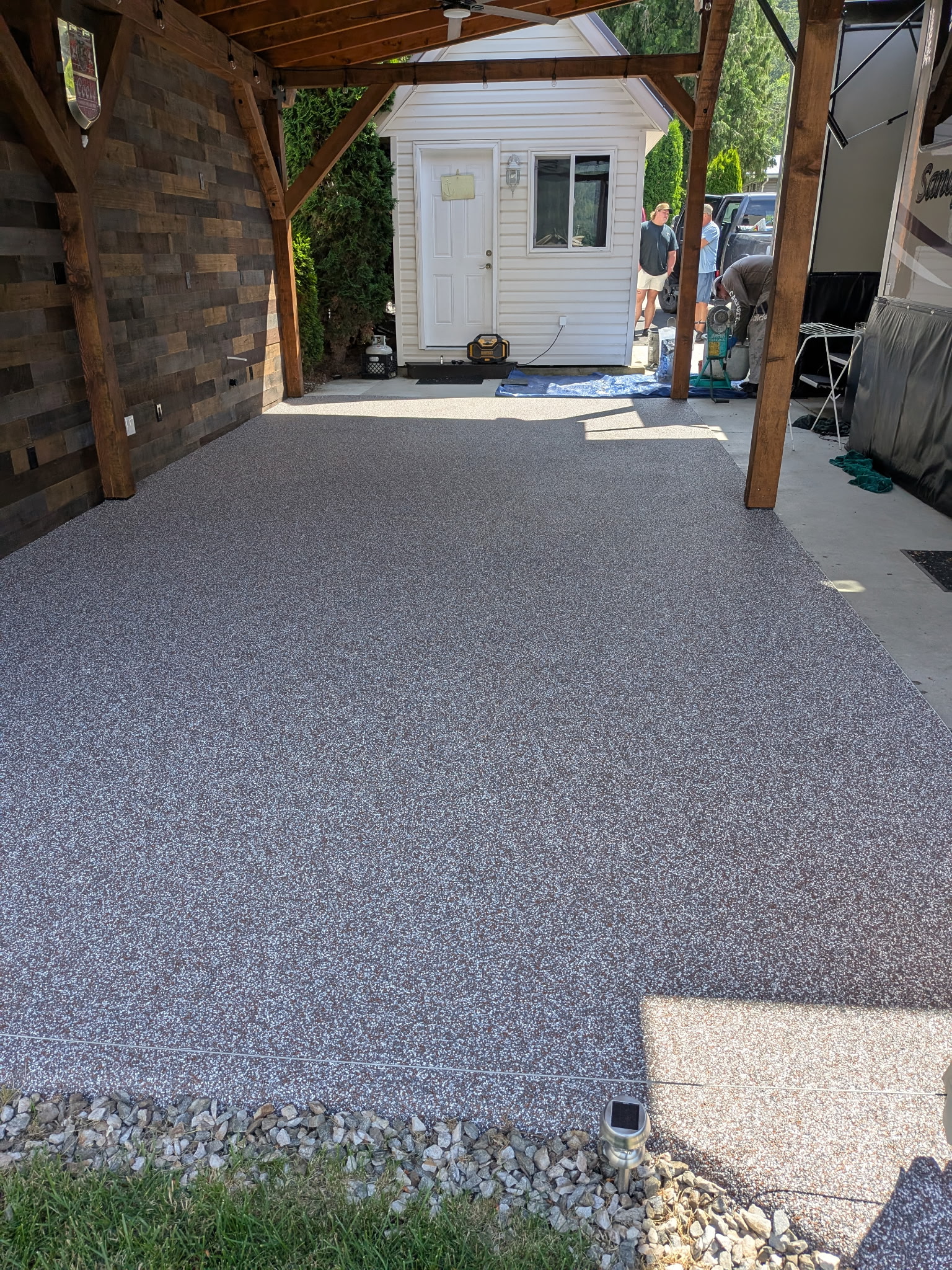 Garage and covered carport surface